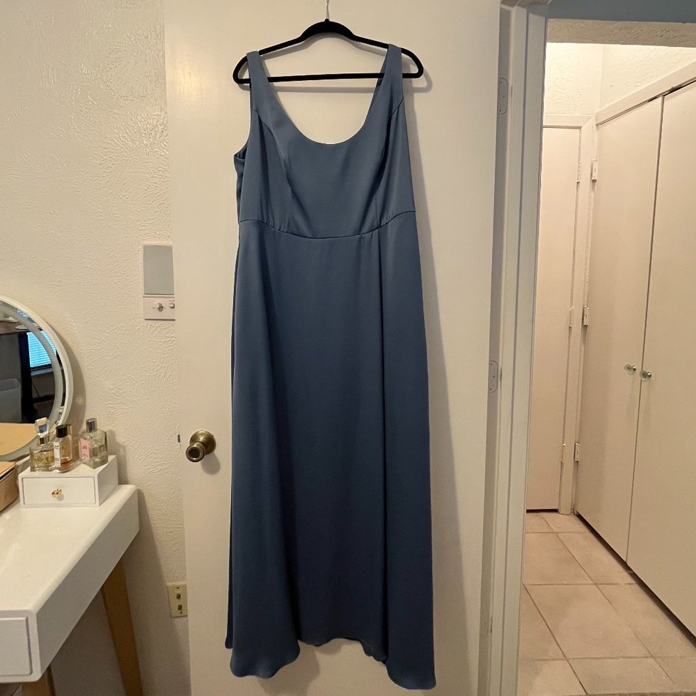 Light Blue Formal Cocktail Dress Gown with Pockets Wedding Spring Summer